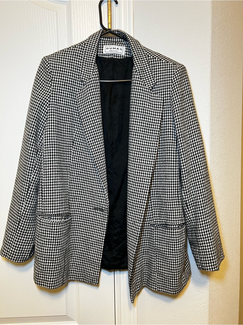 Dumas Black & White Houndstooth Blazer
